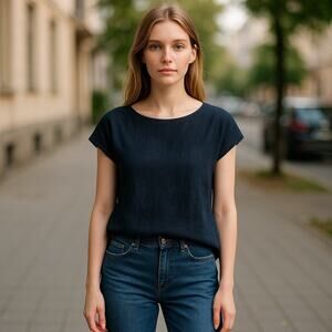 Ann Taylor Linen Blouse Summer Vacation XS Petite